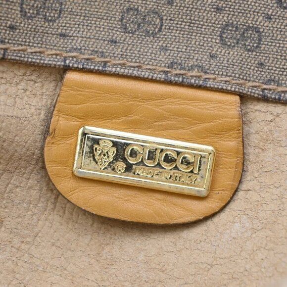 GUCCI Micro GG Pattern Clutch Hand Bag PVC Leather Brown Made In Italy - Picture 16 of 16